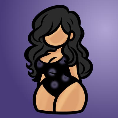 curvy woman with hair