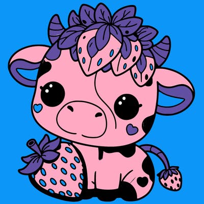 cute strawberry cow