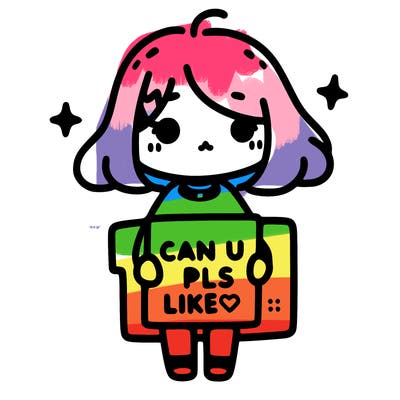 cute girl with sign saying can u pls like