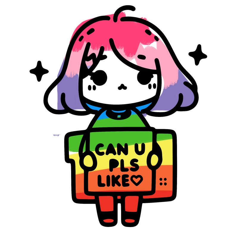 cute girl with sign saying can u pls like