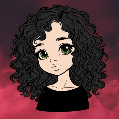 realistic girl with curly hair