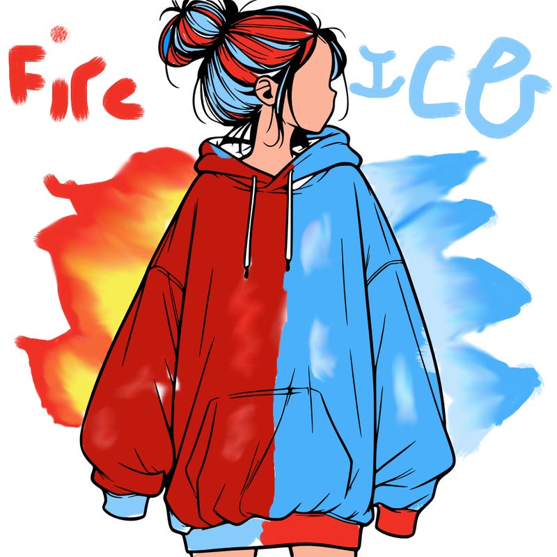realistic girl with a oversized sweatshirt on and a bun