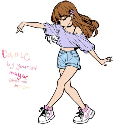 realistic girl danceing