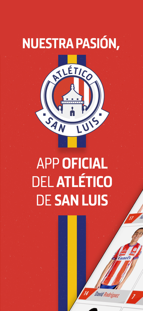 Atlético de San Luis - Official splash screen for the Atletico de San Luis soccer team app with club logo and red background