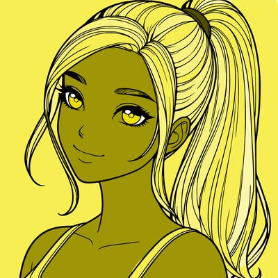 a super realistic women with a ponytail