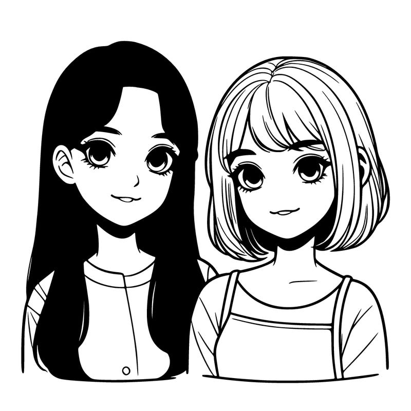 2 realistic girls one with long hair one with short hair the one with long hair is called lily the other is called milla