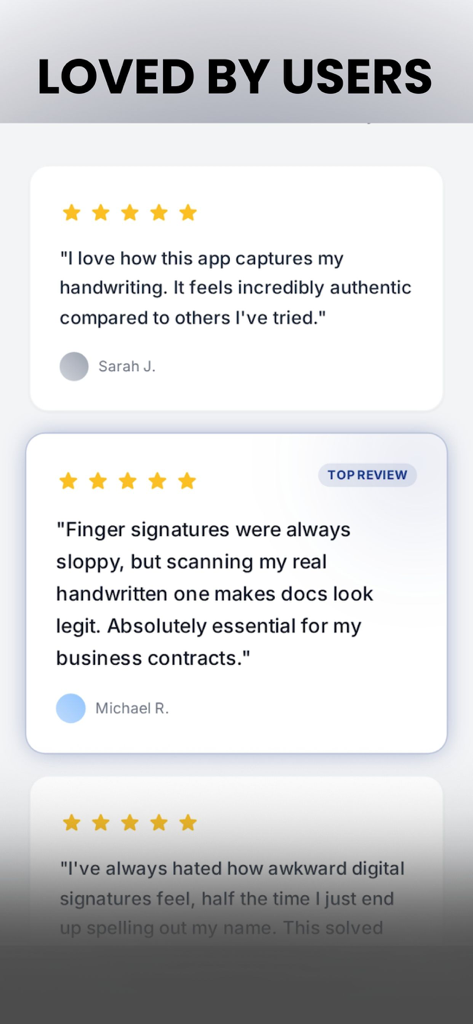 InkSign: Signature Maker - Five star user reviews for the InkSign Signature Maker mobile app