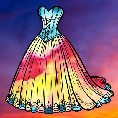 wedding dress-corset and a long and flowy skirt