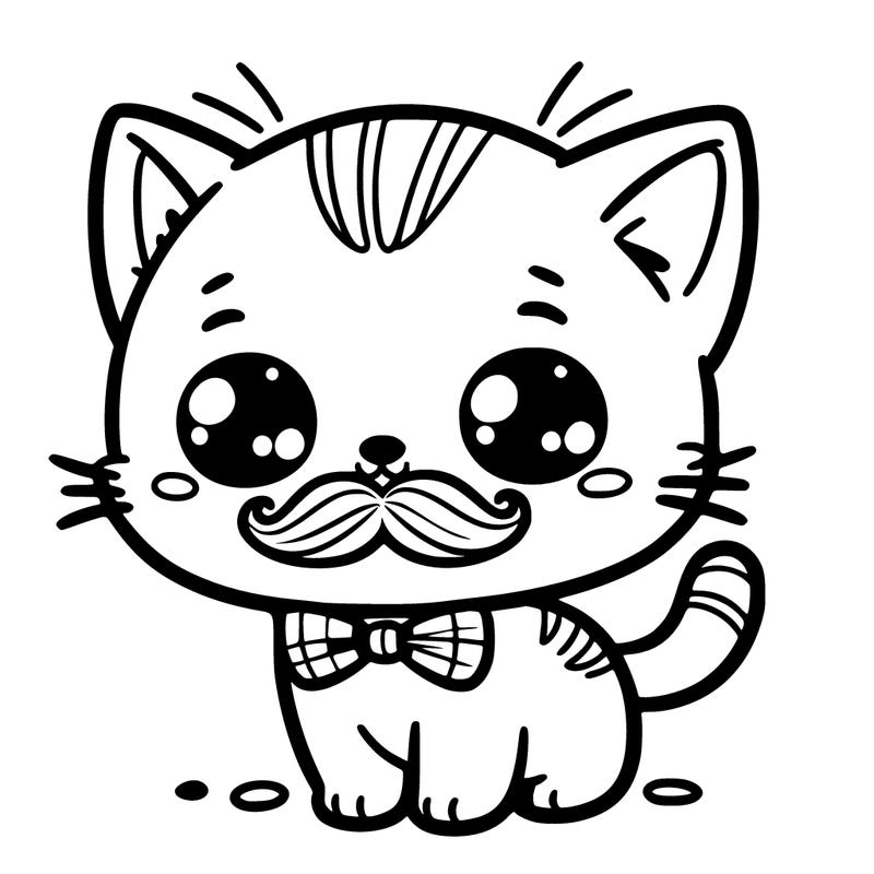 cute kitten with mustache