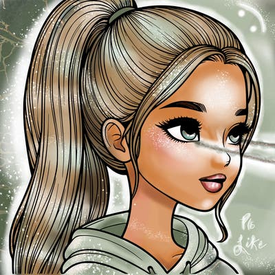 realistic girl with a high ponytail ❤️