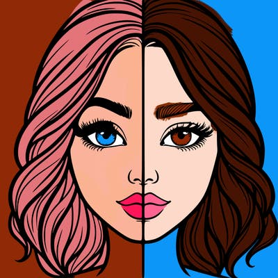 realistic girl split half