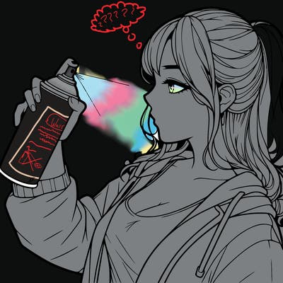 a realistic girl spray, painting