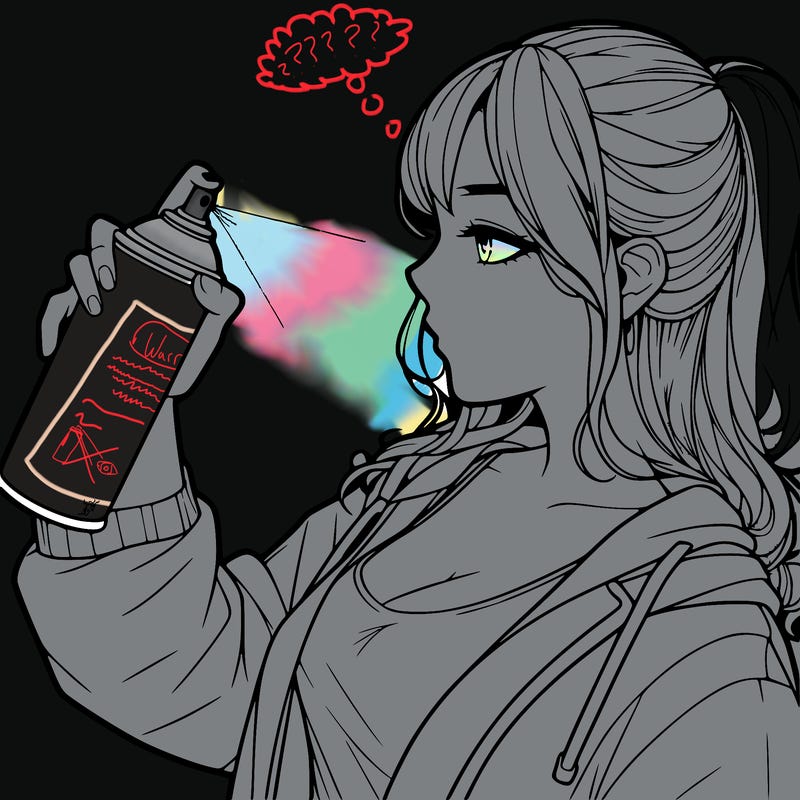 a realistic girl spray, painting