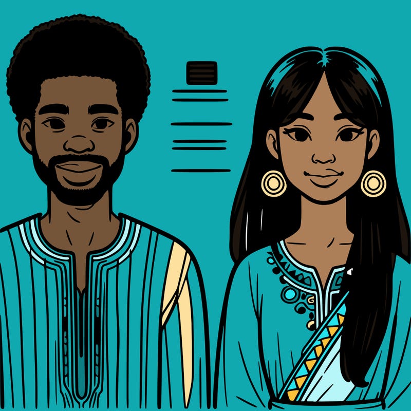 african american man and asian woman