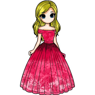 realistic girl in dress