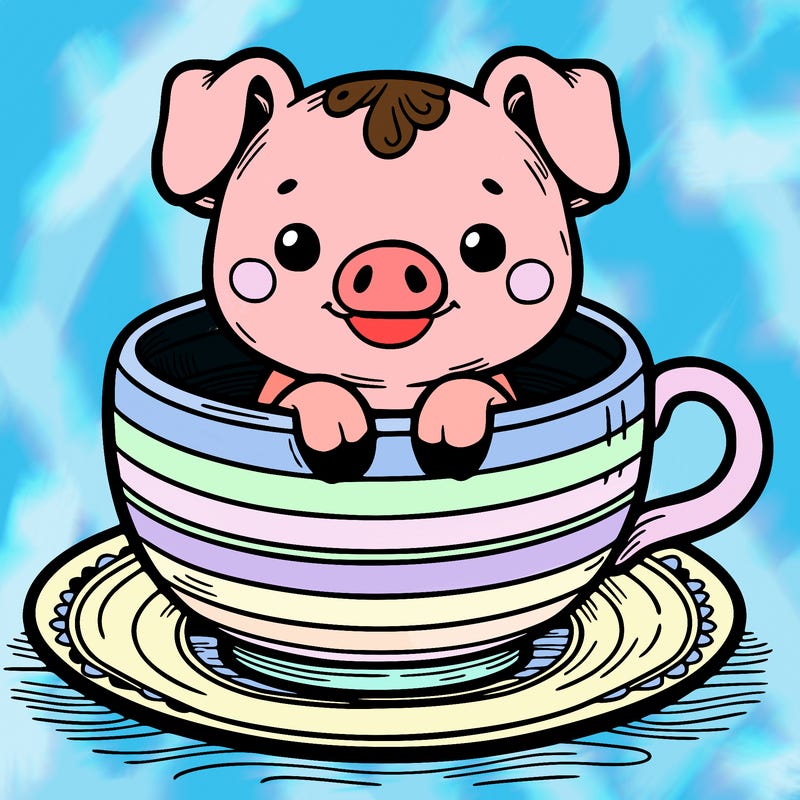 pig in a teacup