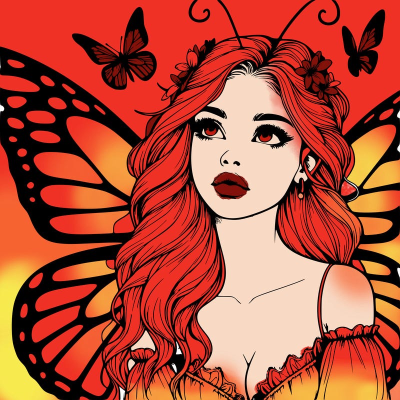 butterfly fairy realistic girl