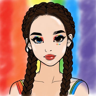 realistic girl with braids