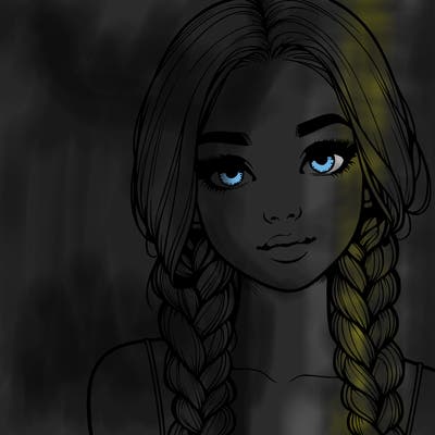 realistic girl with braids