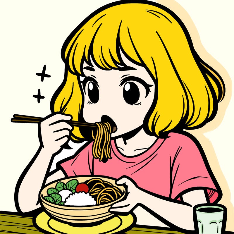 a girl eating food