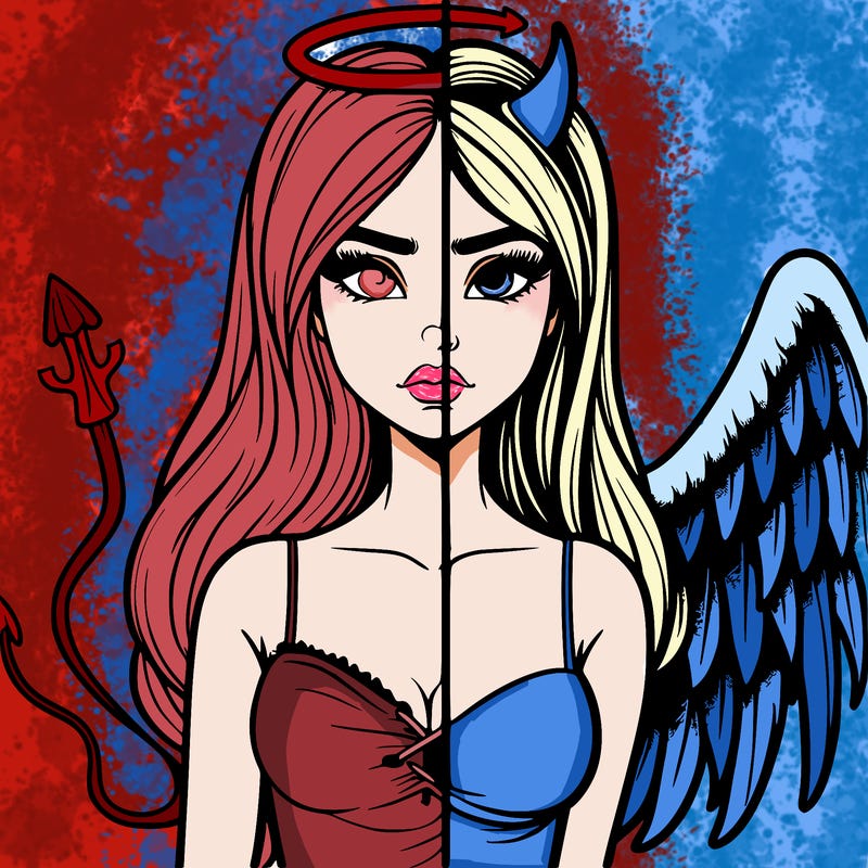 devil vs angel realistic girl