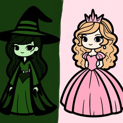 elphaba and glinda  from wicked