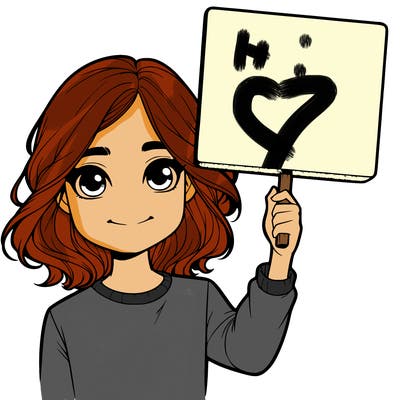 realistic girl holding up a sign