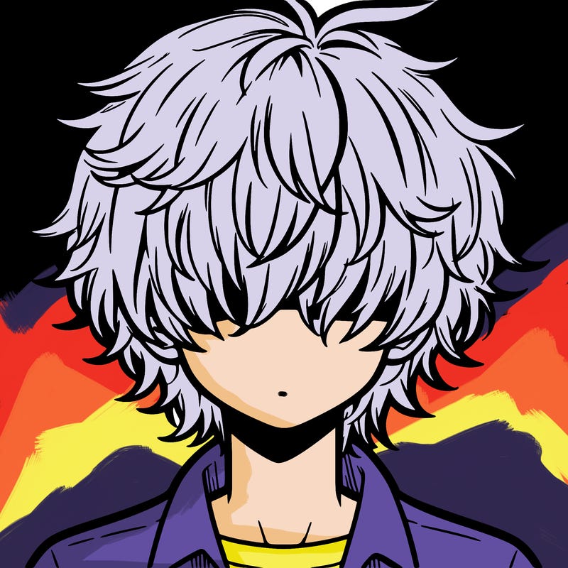 manga boy fluffy hair covering his eyes