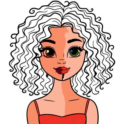 woman with curly hair