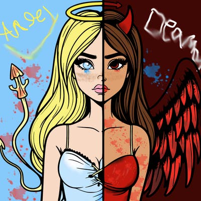 devil vs angel realistic girl