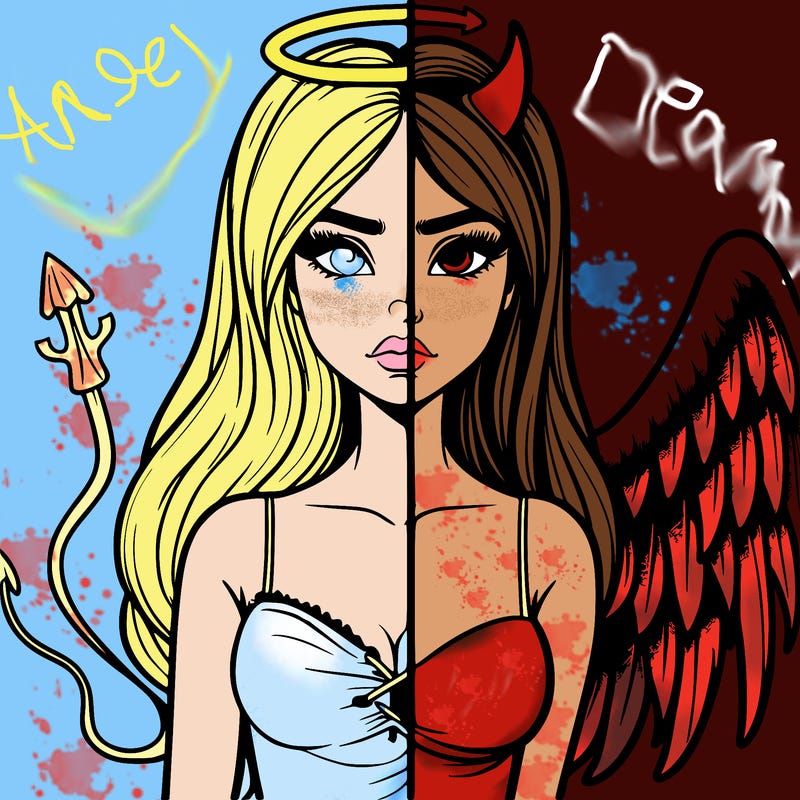 devil vs angel realistic girl
