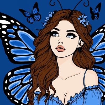 butterfly fairy realistic girl