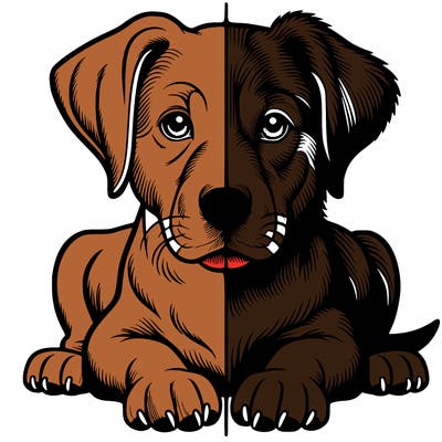 realistic dog split picture