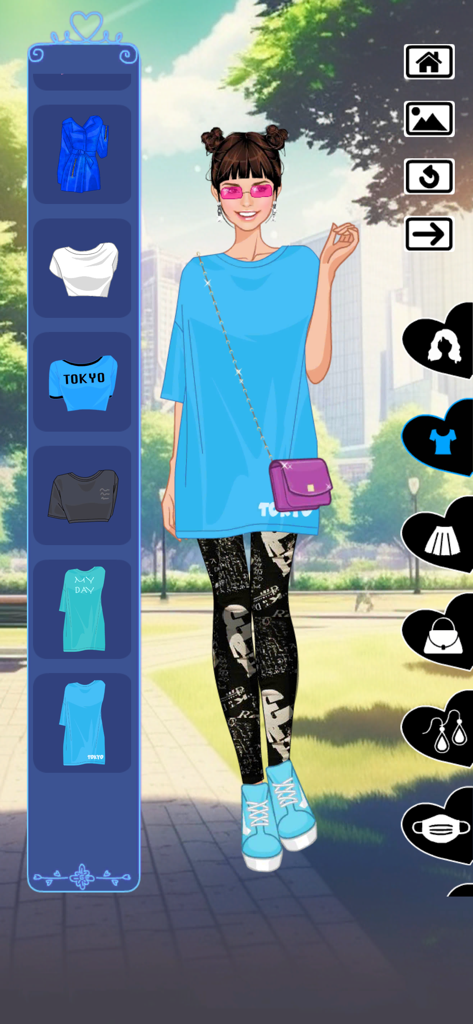 Big trip Sevelina dress up - Personagem vestida com um look de rua de Tóquio no jogo Sevelina dress up