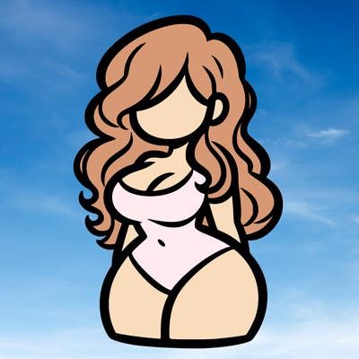 curvy woman with hair