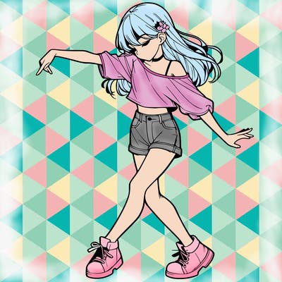 realistic girl danceing