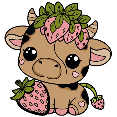 cute strawberry cow