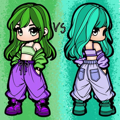 girl in crop top and baggy pants