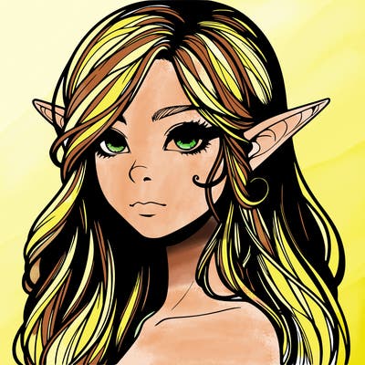 elf girl realistic dark fantasy