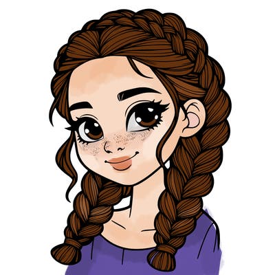 girl with braids realistic