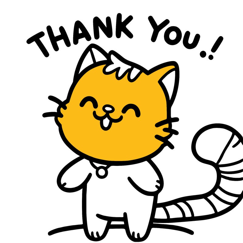 cat saying thanks