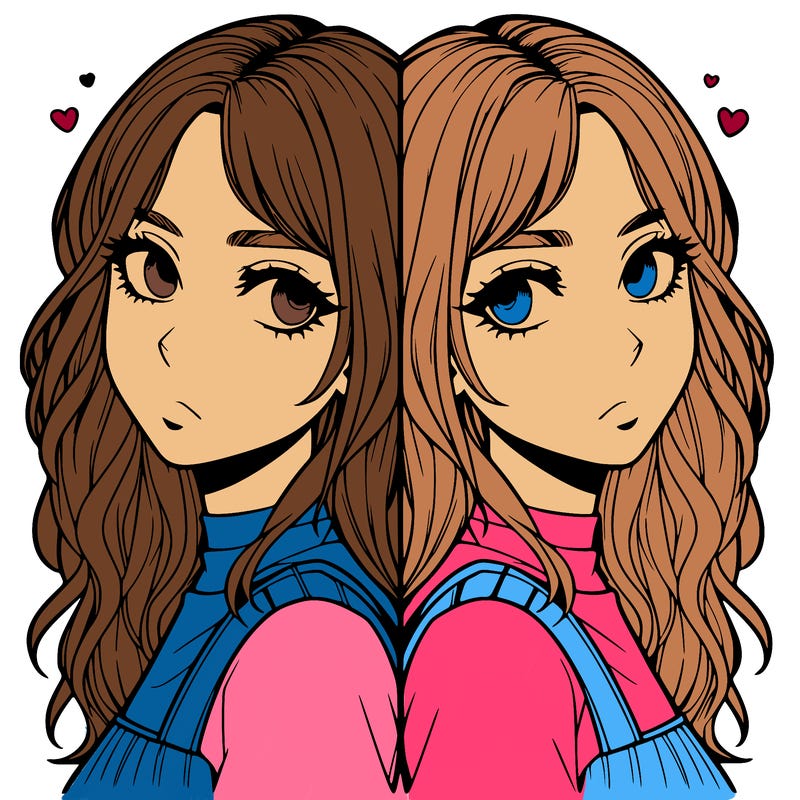 two realistic girls split