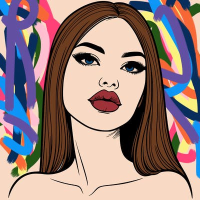 realistic woman with full lips