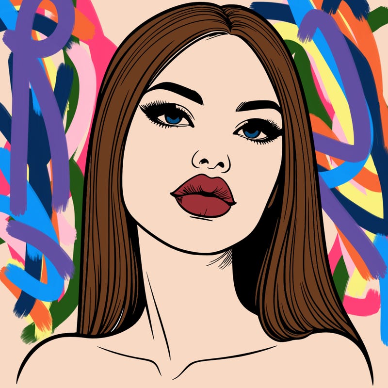 realistic woman with full lips