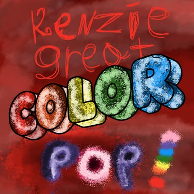 a sign that says color in bubble writing