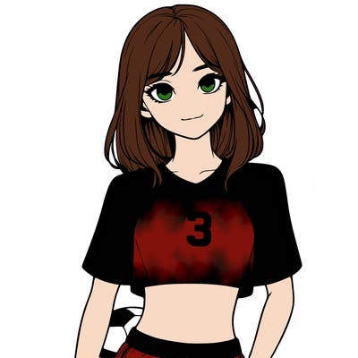 realistic girl wearing soccer jersey