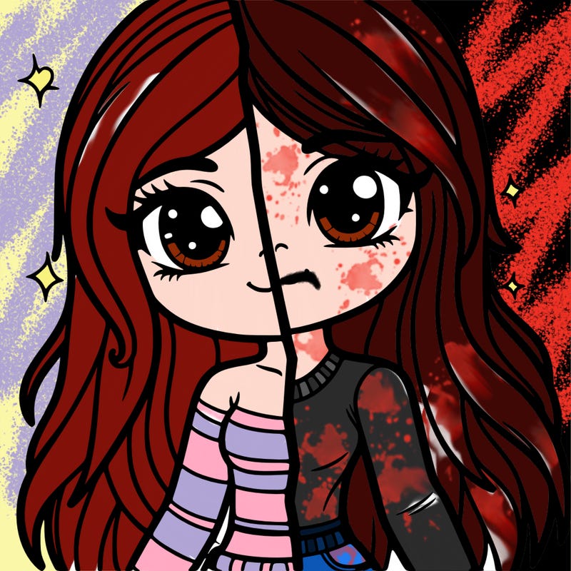 a girl half and half