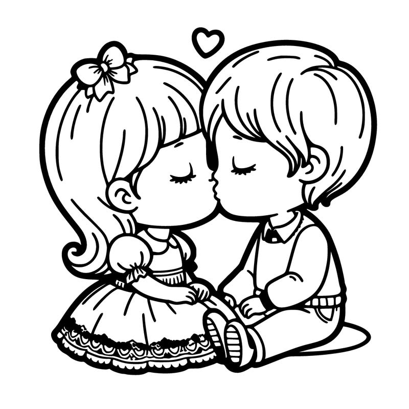 girl and boy kissing