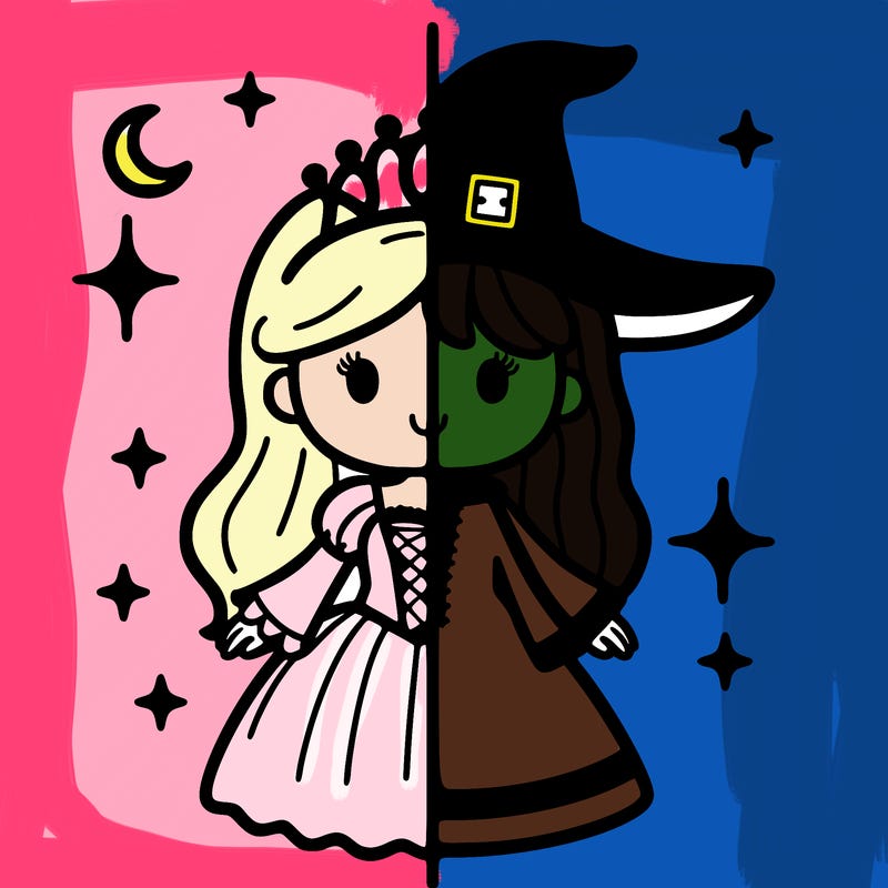 split princess and witch