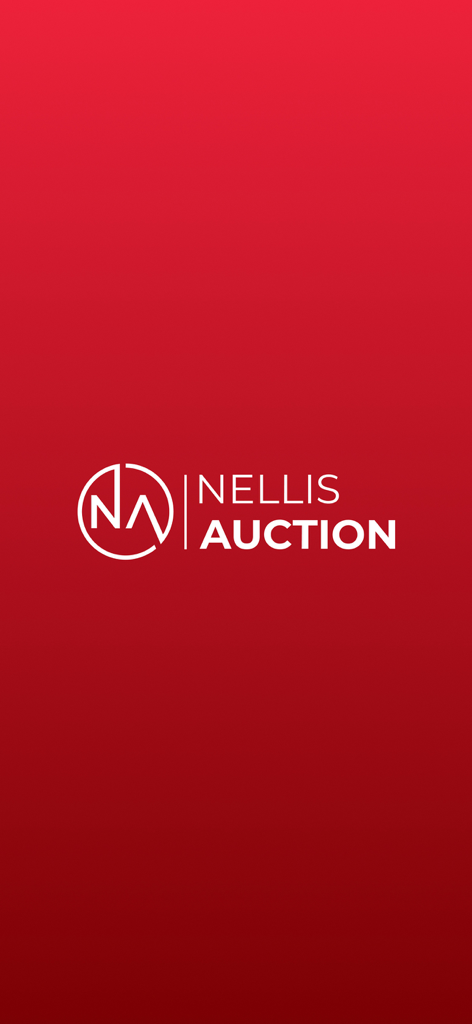 Nellis Auction - Logotipo de Nellis Auction sobre un fondo rojo